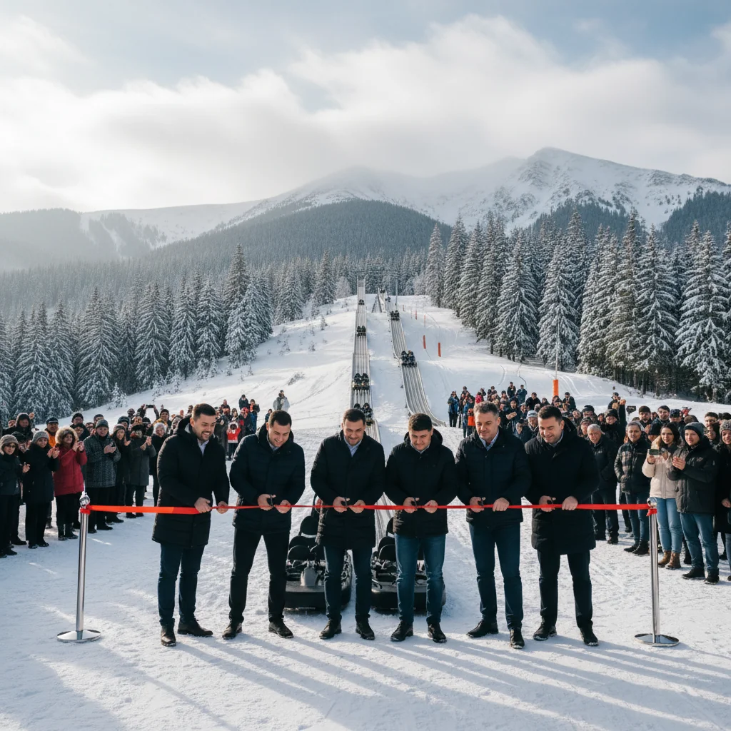 Inaugurarea saniei alpine în Sinaia, pe 1 decembrie