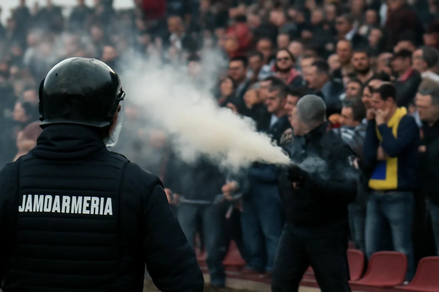 Incident la meciul Rapid – Petrolul: intervenție cu gaze iritant-lacrimogene la Ploiești