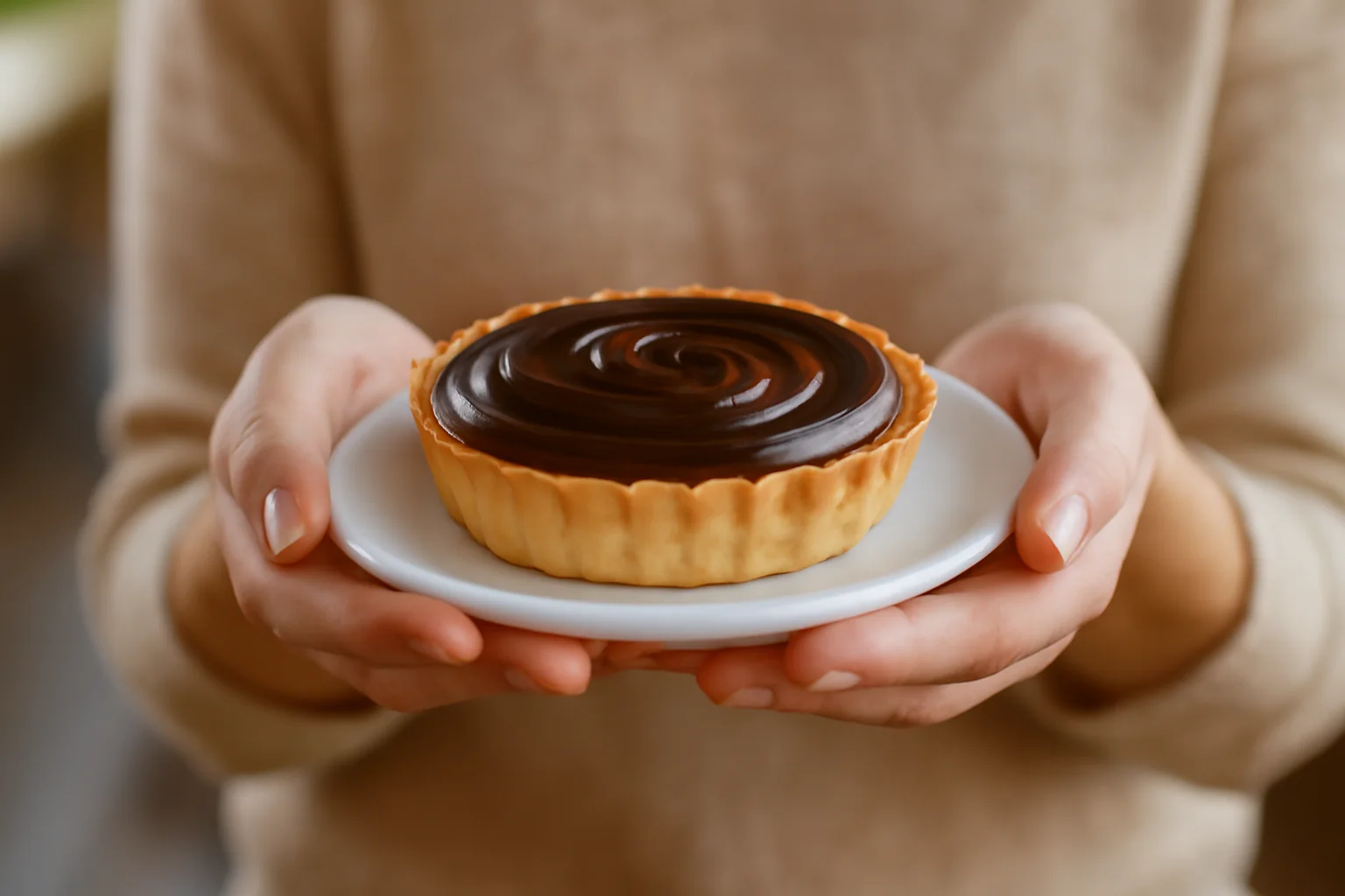Mini-tarte dulci cu cremă fină de lapte condensat și ciocolată fină