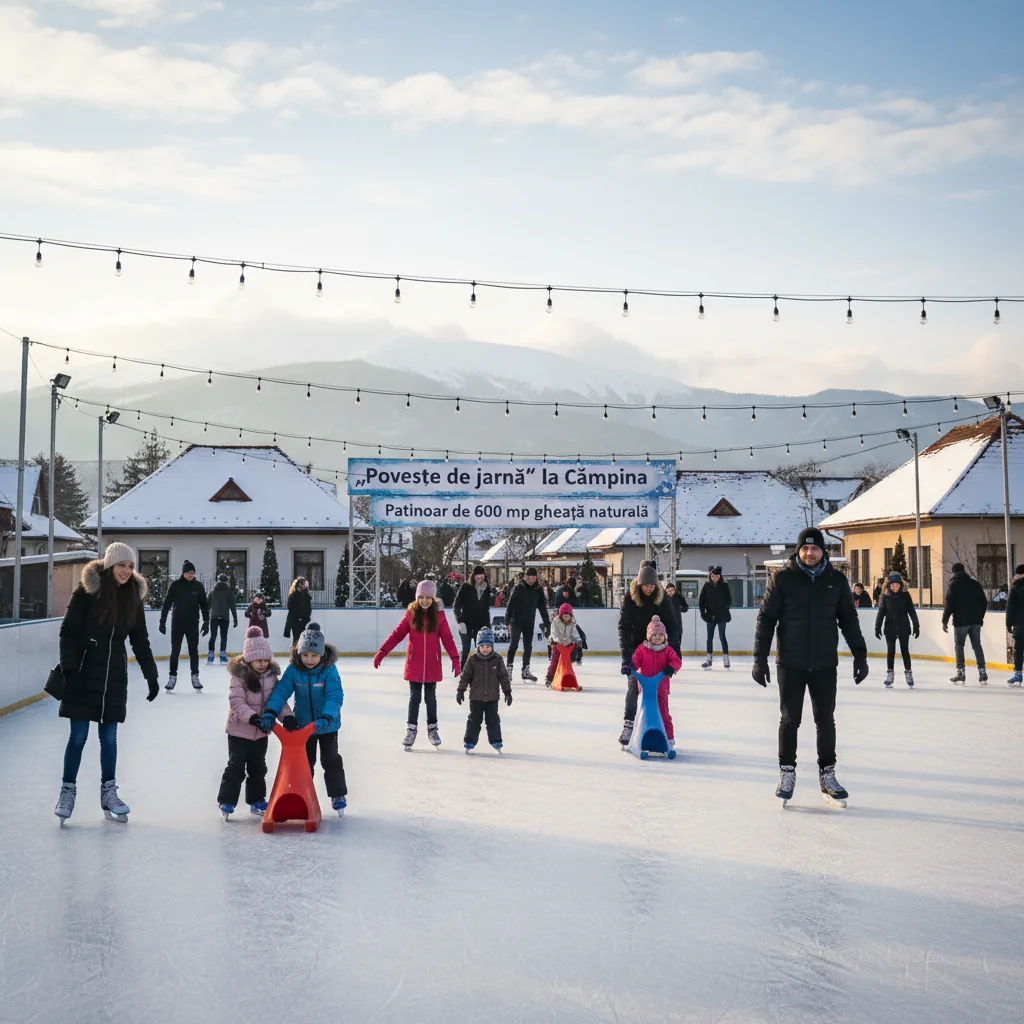 Patinoar de 600 mp cu gheață naturală, deschis iarna aceasta la Câmpina