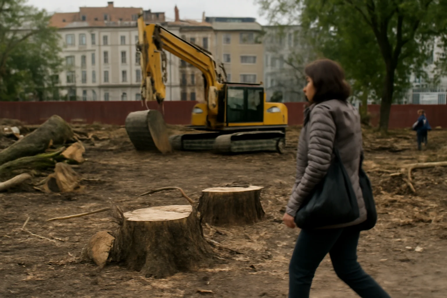 Șantier misterios în Ploiești, acuzată firma Verytas de tăiere ilegala a arborilor